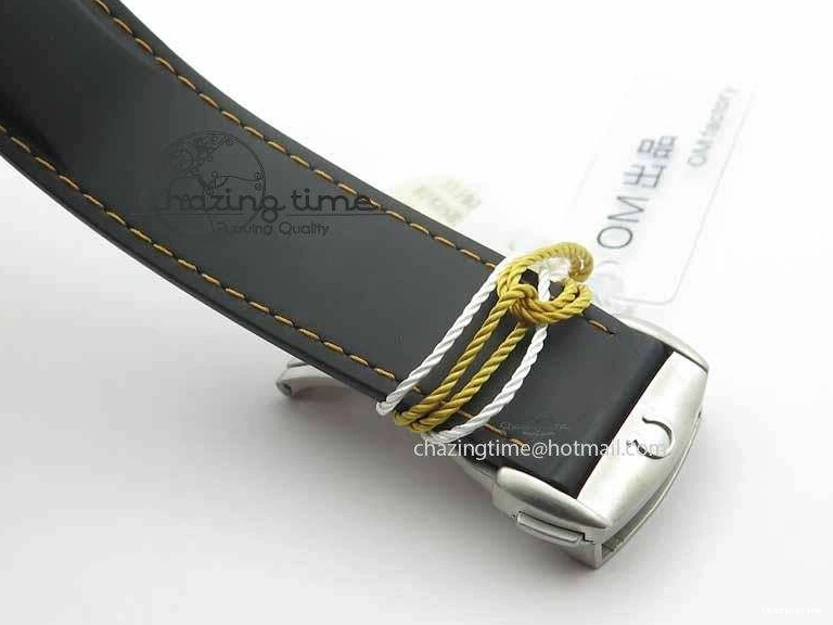 0115 Planet Ocean Master Chrono 45mm SS OM 1:1 Best Edition Black Dial Orange 12 On Rubber Strap A Durable 8169